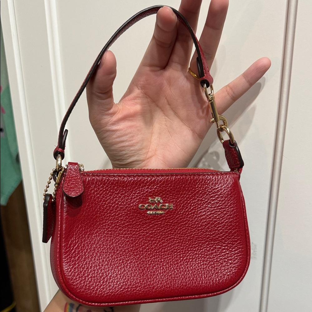 Coach Cherry Red Leather Wristlet